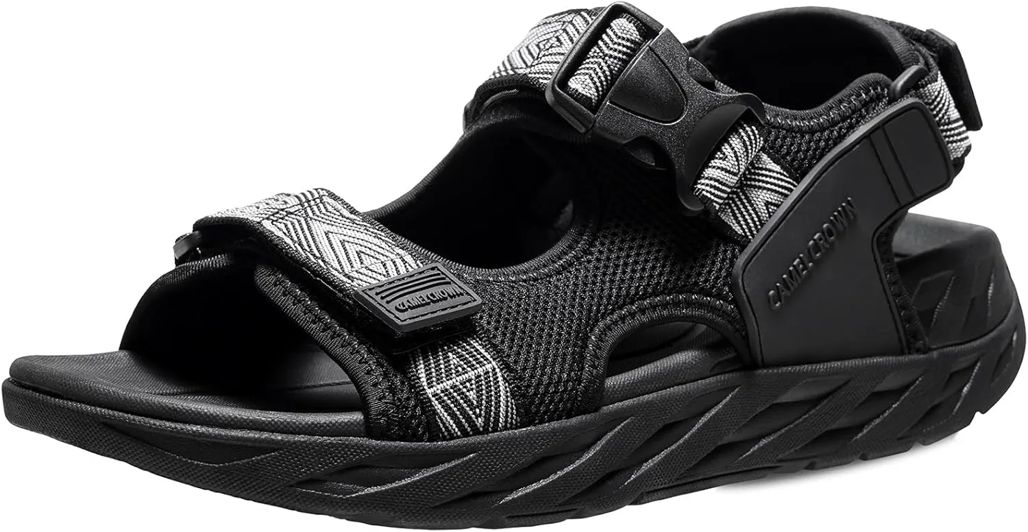 CAMEL CROWN Hiking Sandals for Men with Adjustable Strap Man Walking Sandal Arch Support Sports Sandals Breathable Mesh Beach Sandal
