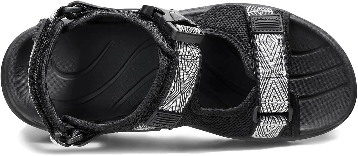 CAMEL CROWN Hiking Sandals for Men with Adjustable Strap Man Walking Sandal Arch Support Sports Sandals Breathable Mesh Beach Sandal