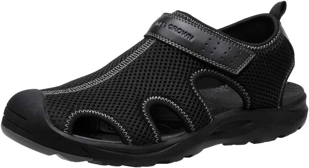CAMEL CROWN Men's Mesh Hiking Sandals Closed-Toe Beach Sandal for Athletic Outdoor Summer Waterproof