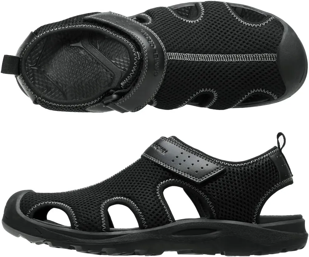 CAMEL CROWN Men's Mesh Hiking Sandals Closed-Toe Beach Sandal for Athletic Outdoor Summer Waterproof