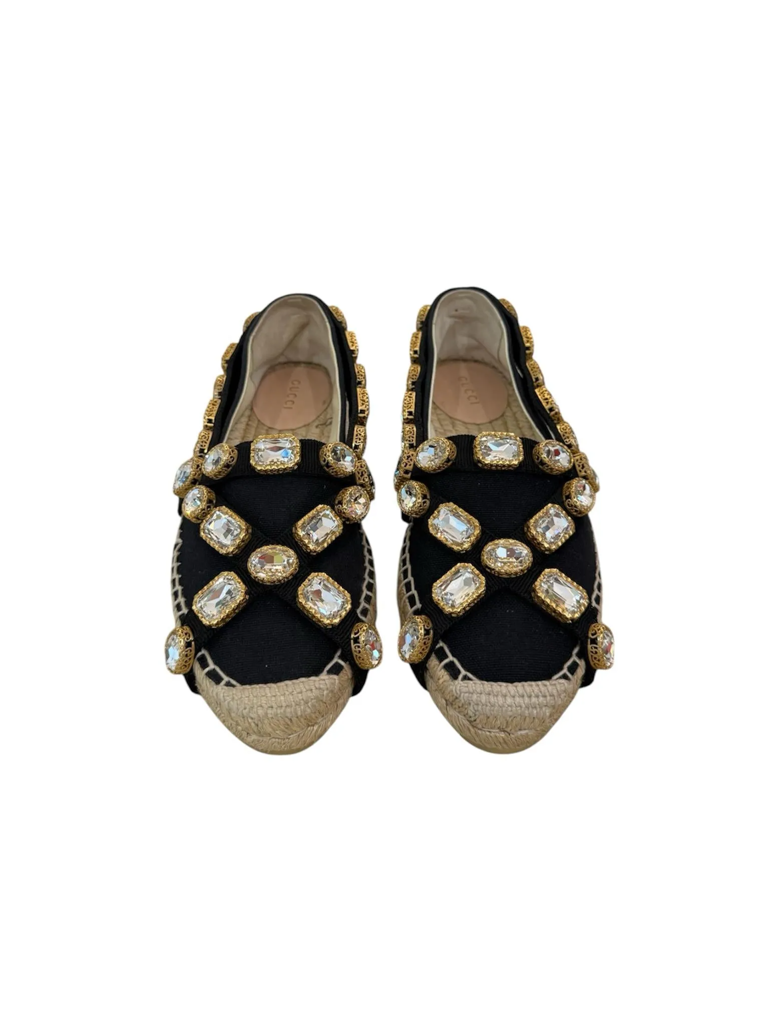CANVAS CRYSTAL EMBELLISHED ESPADRILLES | 37.5