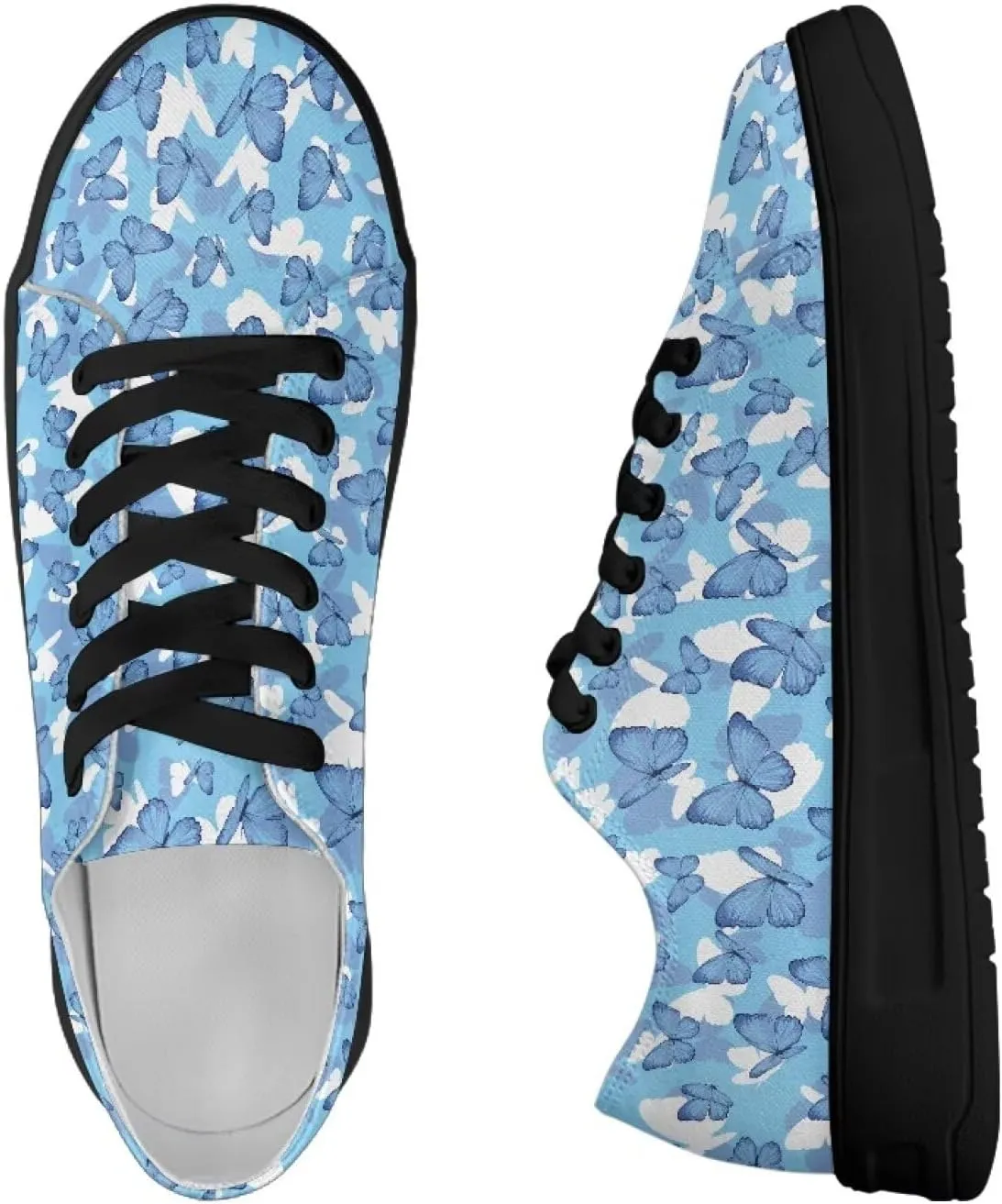 Canvas Shoes Lace-Up Low Top Sneakers Womens Fashion Casual Shoes Walking Comfortable Platform Canvas Sneakers
