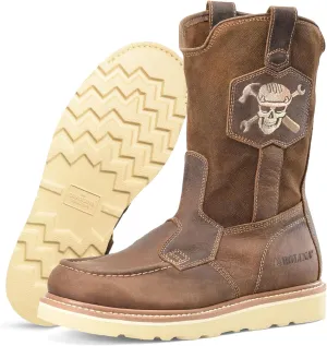 Carolina Flatiron Men's Wellington Boots - Dark Coffee and Suede Upper, Oil and Slip Resisting Outsole, and Removable EVA Footbed, EH-Rated