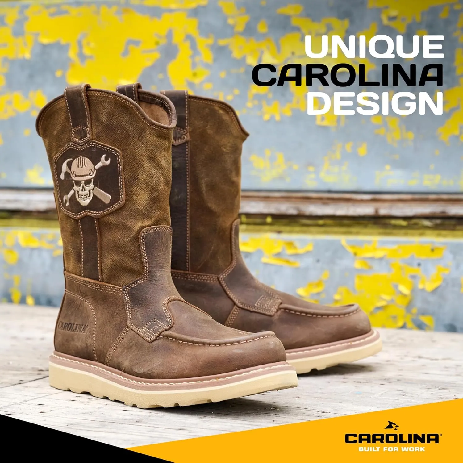 Carolina Flatiron Men's Wellington Boots - Dark Coffee and Suede Upper, Oil and Slip Resisting Outsole, and Removable EVA Footbed, EH-Rated