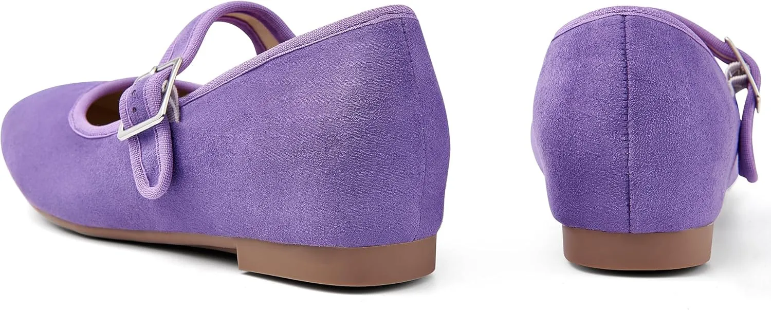 Cestfini Mary Jane Shoes Women Slip on Ballet Flat Dressy Comfortable Round Toe Black Flats Shoes Ankle Strap Flats for Women