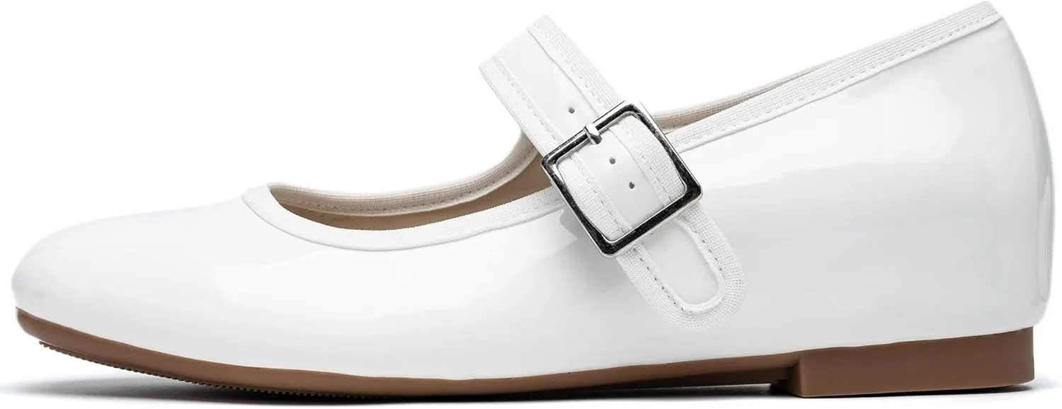Cestfini Mary Jane Shoes Women Slip on Ballet Flat Dressy Comfortable Round Toe Black Flats Shoes Ankle Strap Flats for Women