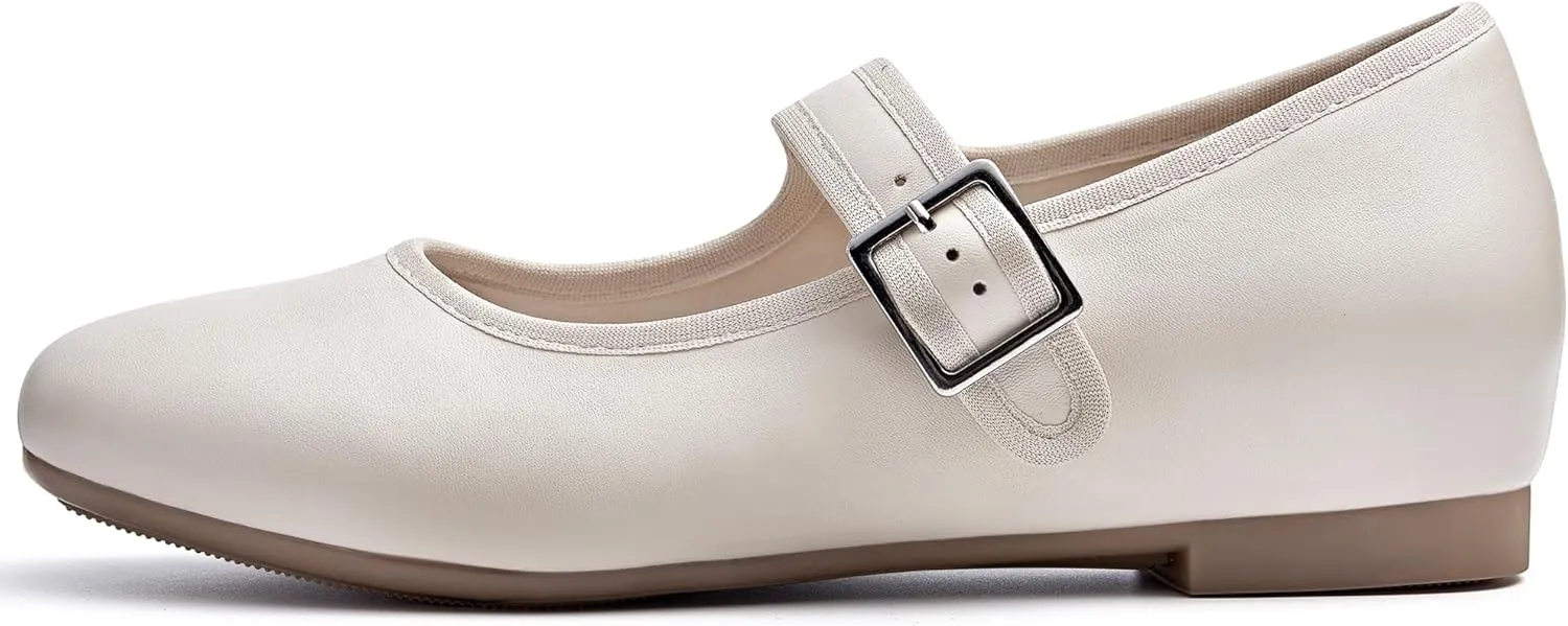 Cestfini Mary Jane Shoes Women Slip on Ballet Flat Dressy Comfortable Round Toe Black Flats Shoes Ankle Strap Flats for Women