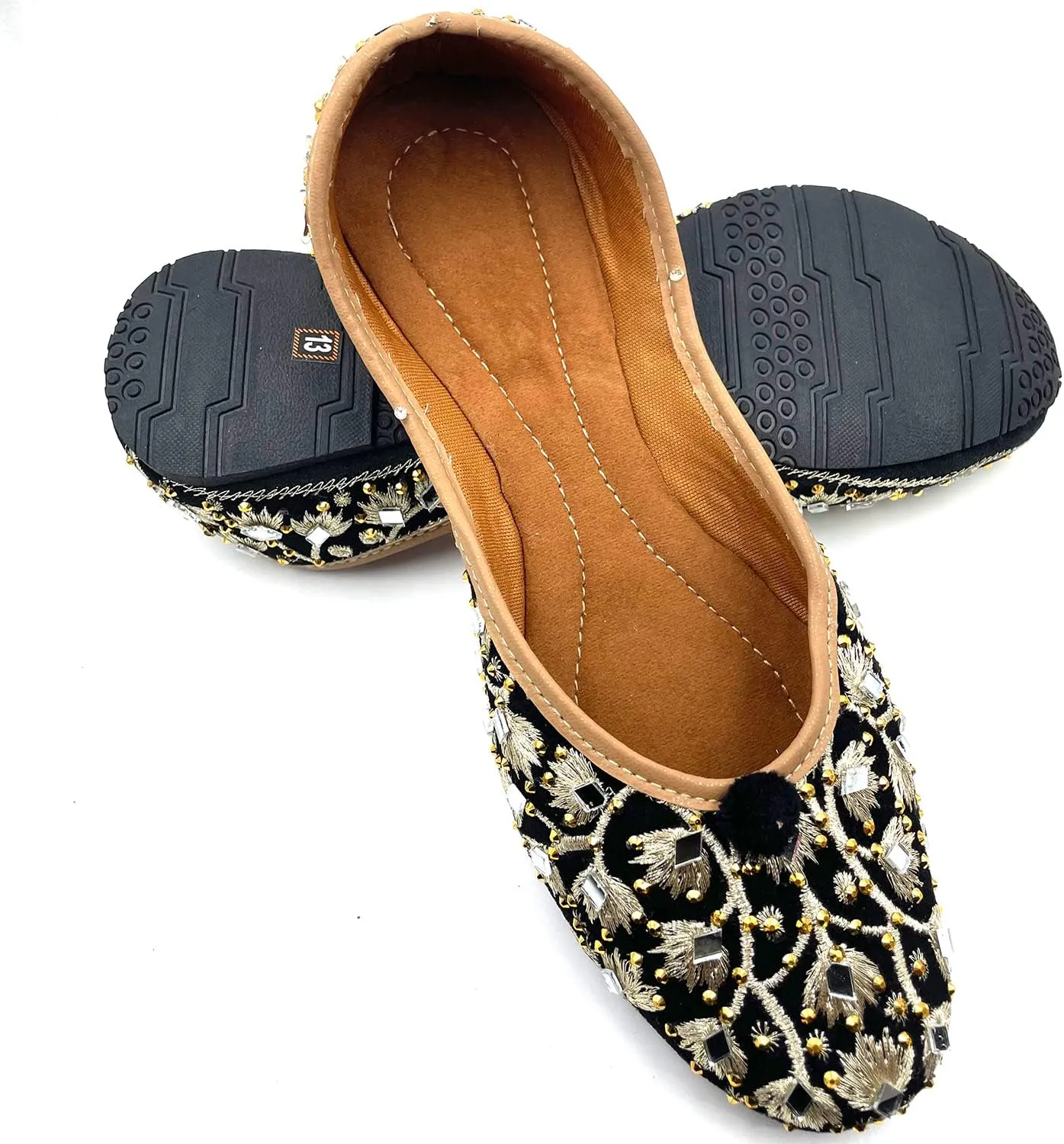 Chandrakala Bridal Mojaris for Women Flats Punjabi Jutti (WF131-P)