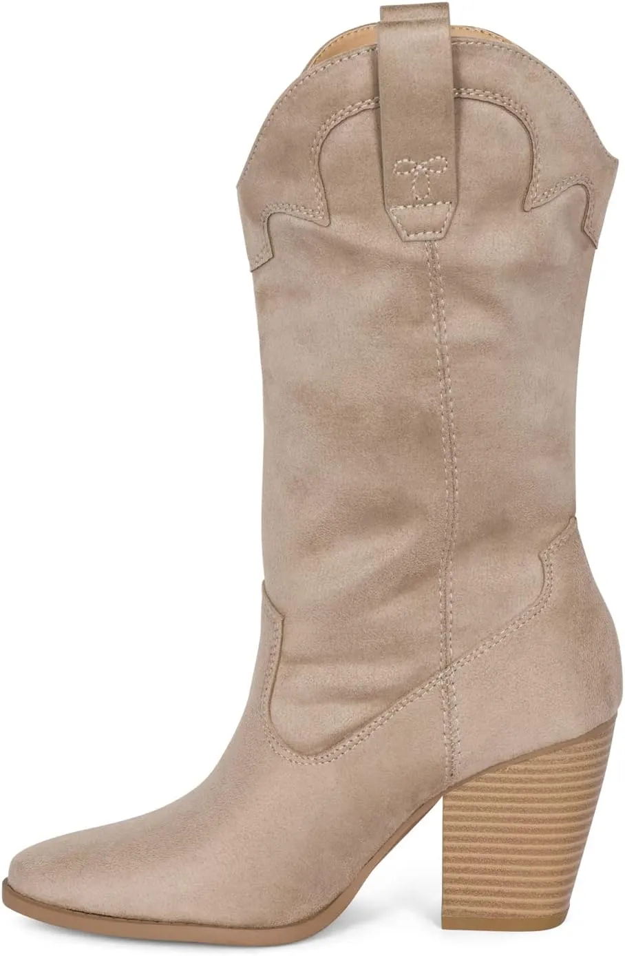 Chariot & Co Cowboy Boots for Women - Western Style Mid-Calf Stacked Heel Boot - Polly