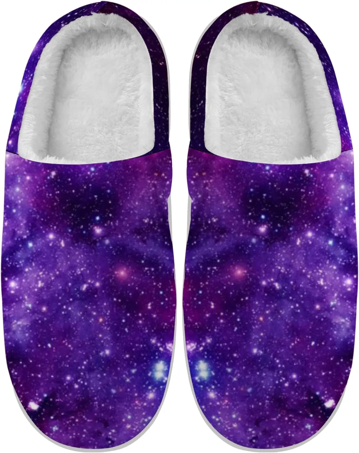Ciadoon Galaxy Slippers for Women Men House Slippers Purple Galaxy Starry Space Nebula Universe Slippers Winter Sandals Shoes Gifts for Boy Girl,Size 8-9 Women/6-7 Men
