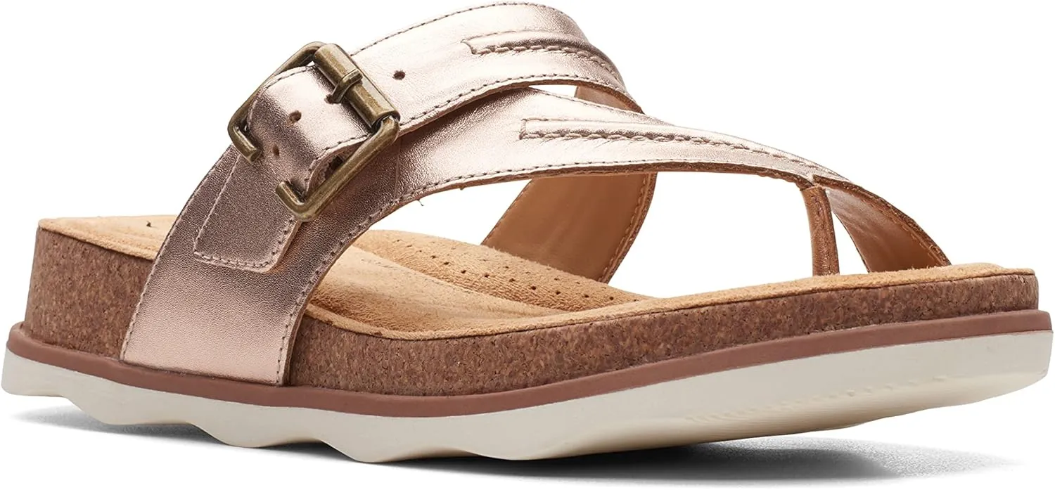 Clarks Womens Bryn Comfort Insole Slip On Thong Sandals