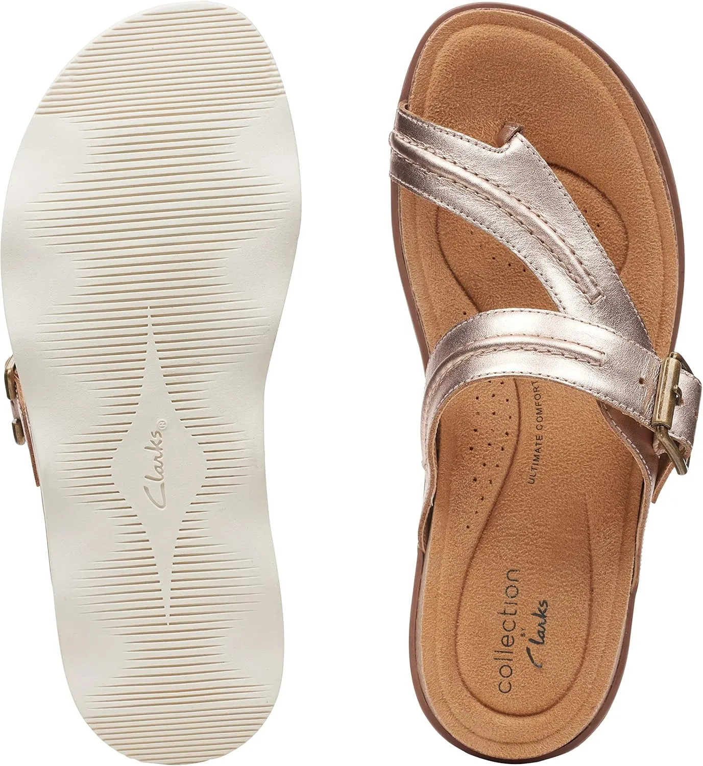 Clarks Womens Bryn Comfort Insole Slip On Thong Sandals