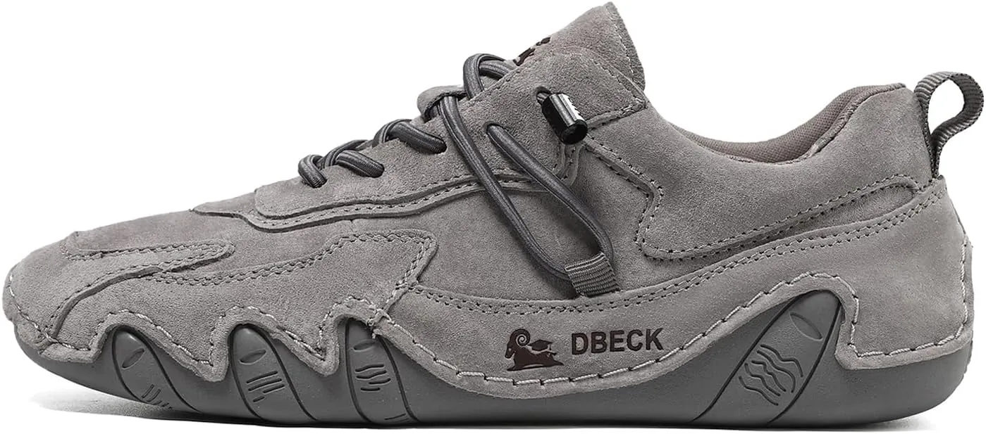 Classic Italian Handmade Suede Anti-Slip Sneakers with Elastic Band for Womens Slip-on Outdoor Non Slip Low Top Hiking Sport Walking Casual Beck Shoes