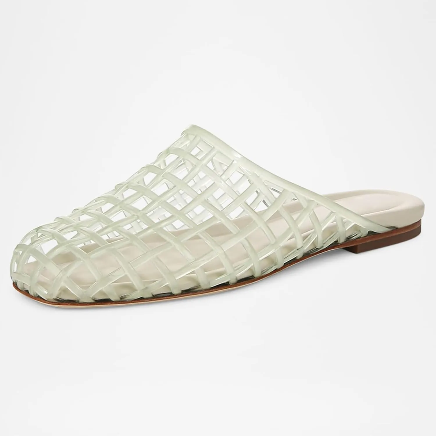 Clear Jelly Shoes for Women Slip on Jelly Mesh Slides Sandals Comfortable Closed Toe Jelly Flats Sandals Jelly Summer Beach Sandals.