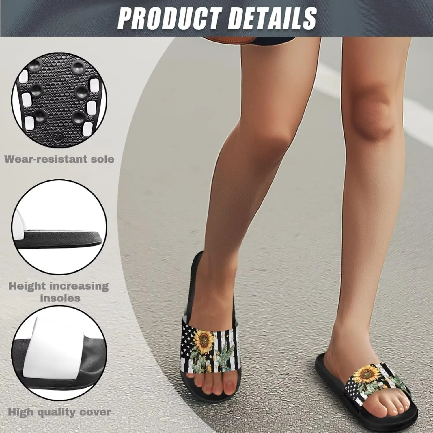 Coloranimal Slippers for Women Sandals Women Comfortable Slide Sandals with Non Slip Sole Fashion Lightweight Shower Shoes House Slippers