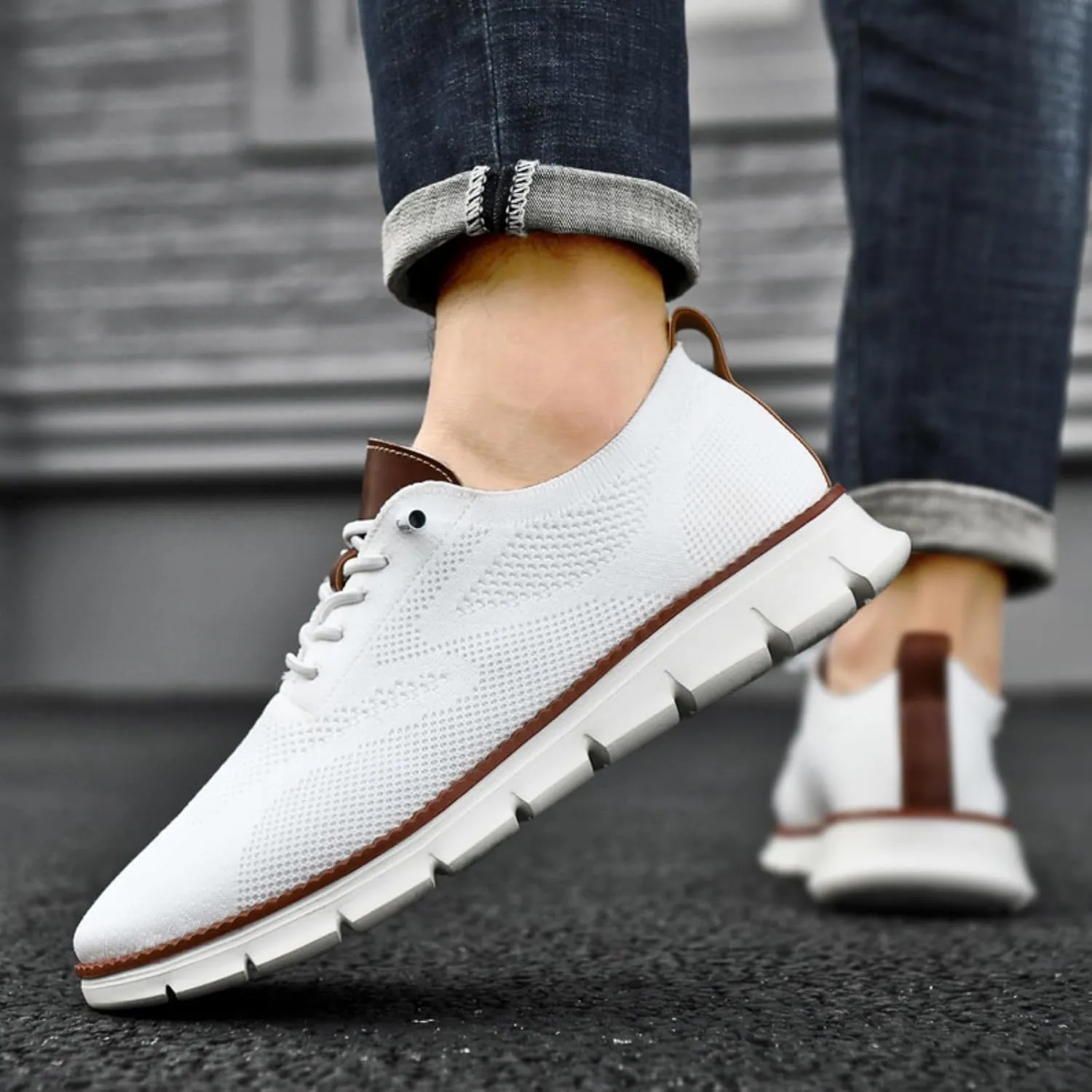 Comfofeet Ultra Comfortable Orthopedic Shoes, Breeze Men’s Mesh Lace-Up Sneakers, Breathable Casual Walking Oxfords