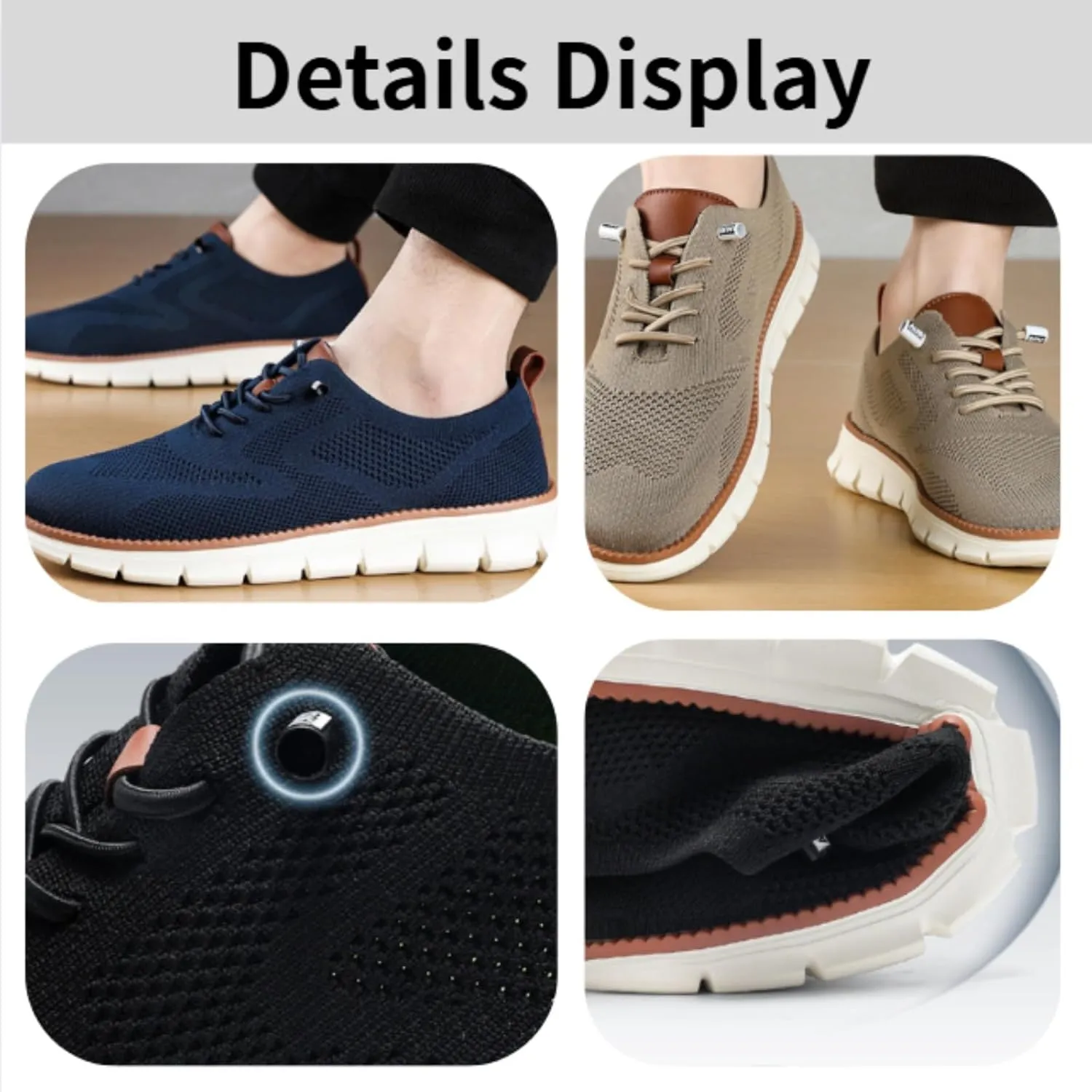 Comfofeet Ultra Comfortable Orthopedic Shoes, Breeze Men’s Mesh Lace-Up Sneakers, Breathable Casual Walking Oxfords