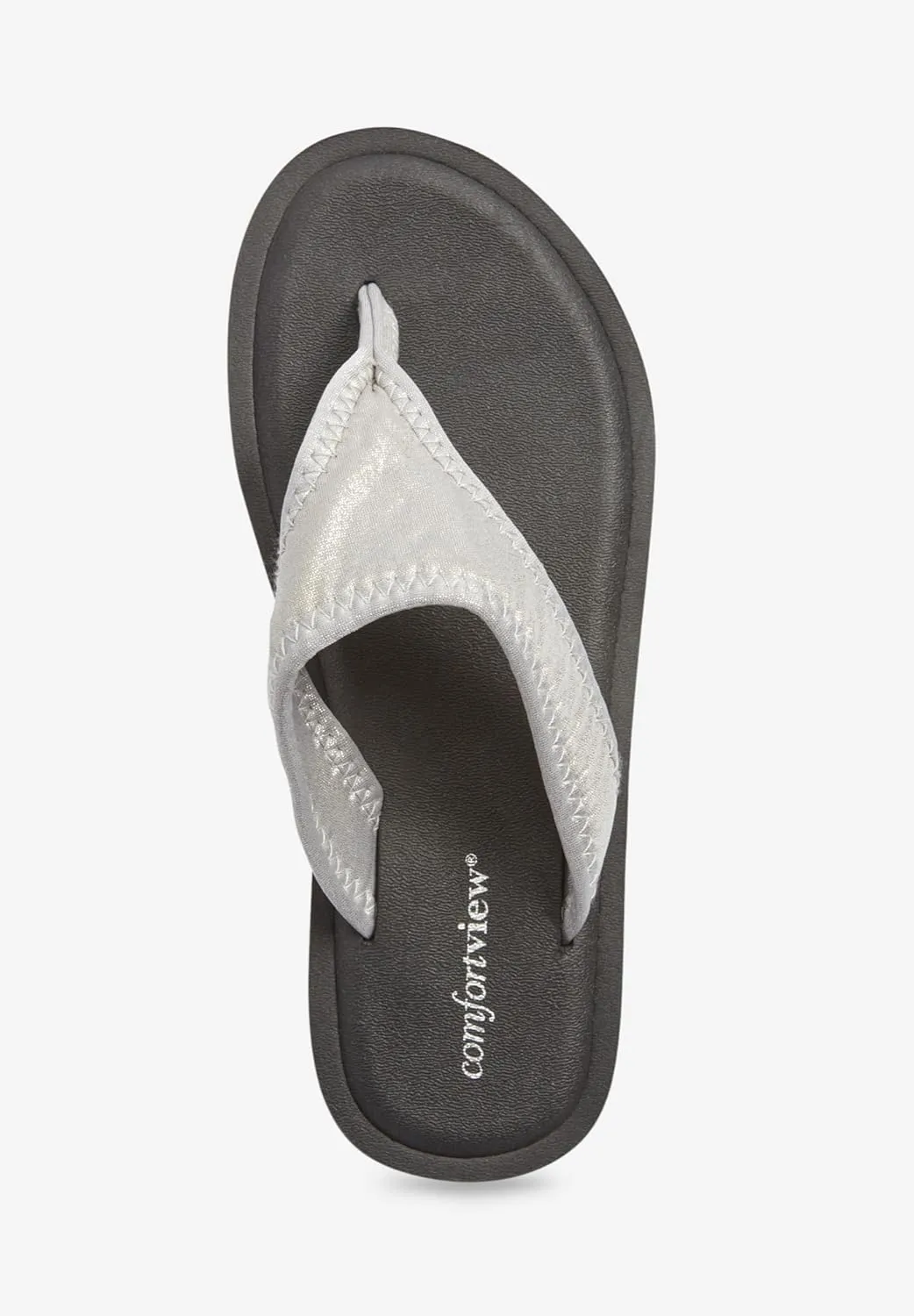 Comfortview Women's Wide Width The Sylvia Soft Footbed Sandal