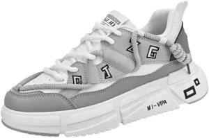 [Comfy Non Slip Platform Shoes] Men's Trendy Platform Shoes, Comfy Non Slip Casual Lace Up Simple Style Design Sneakers for Men's Outdoor Activities