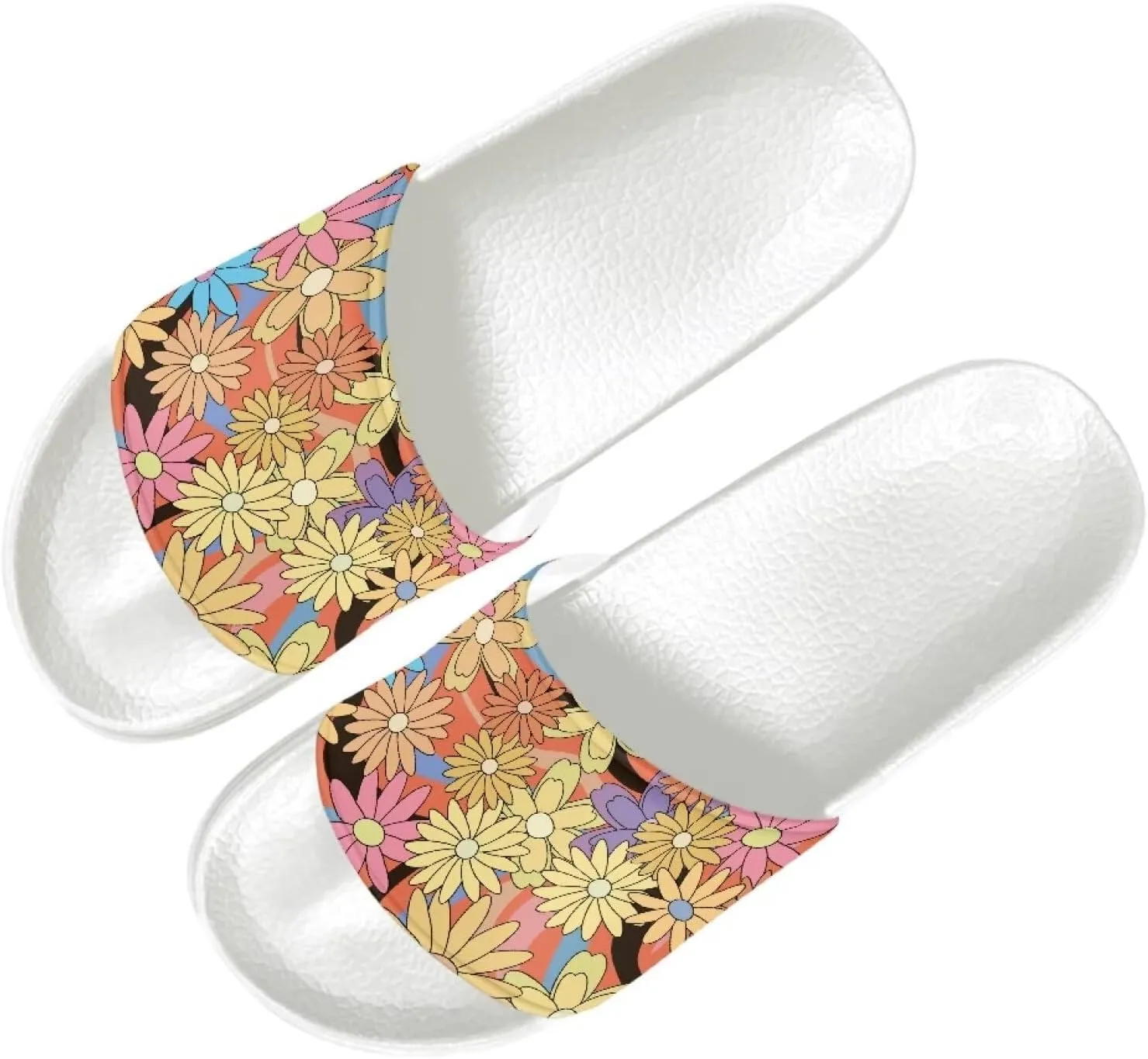 Comfy Slides for Women Supportive Walking Size 6-13.5 White