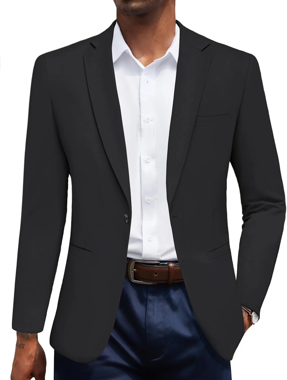 COOFANDY Men's Casual Blazer Jacket One Button Suit Jackets Lightweight Knit Sport Coat