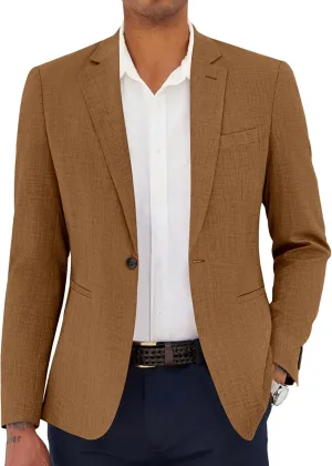 COOFANDY Men's Casual Blazer Sport Coats Dress One Button Lightweight Summer Suit Jacket Business Blazer Jacket