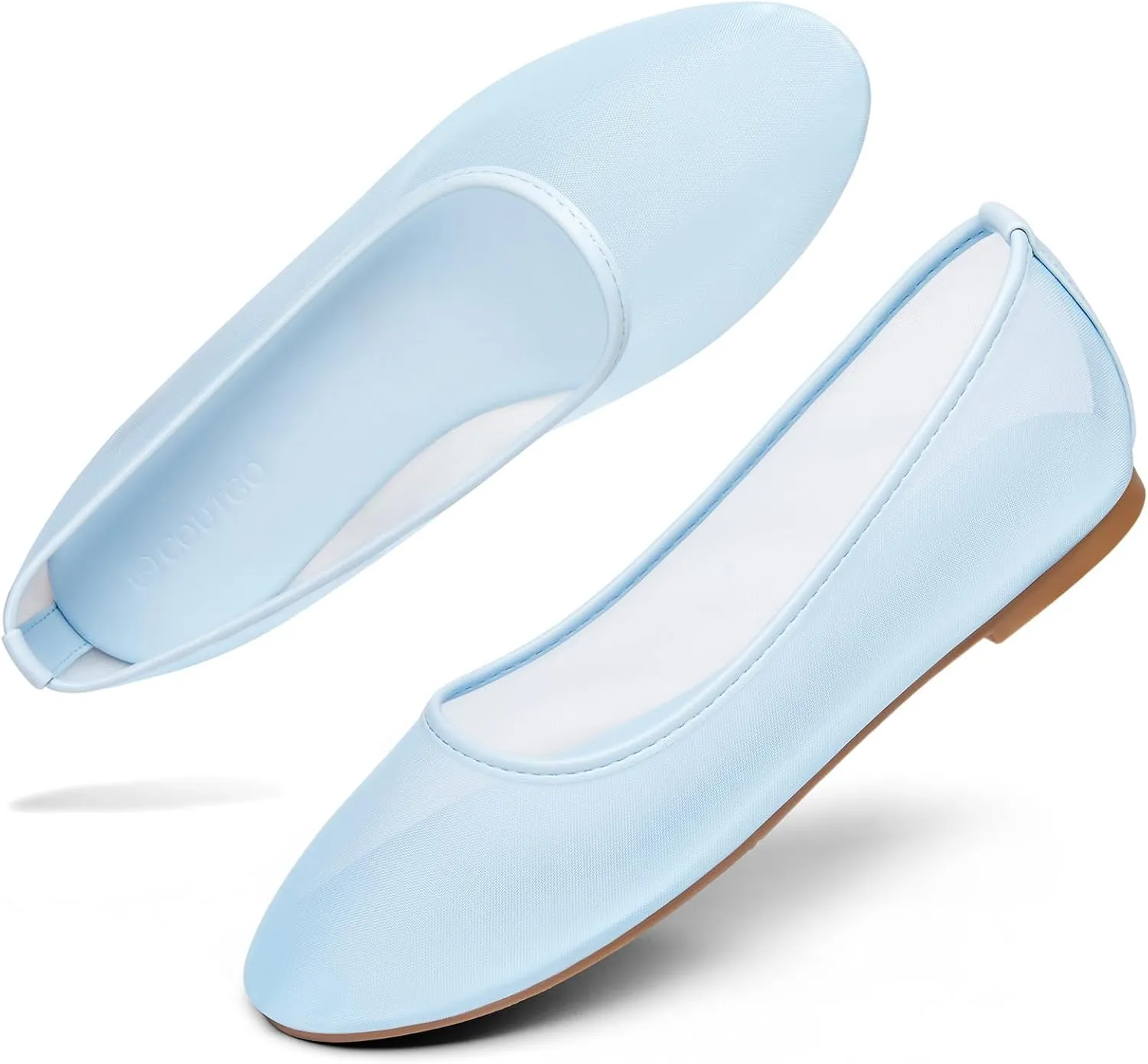 Coutgo Womens Mesh Ballet Flats Slip on Ballerina Flats Comfortable Casual Work Dress Shoes