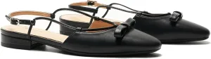 C.Paravano Women's Slingback Flats, Stylish Almond Toe Sandals, Comfortable Flats with Adjustable Strap, Dressy, Office Wear, Daily Use