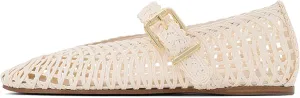 Crochet Shoes for Women Comfortable Ballet Flats with Breathable Embroidery Thread Round Toe Pull-On Design Fashionable Footwear