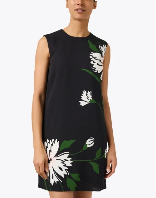 Cromwell Black Floral Print Shift Dress