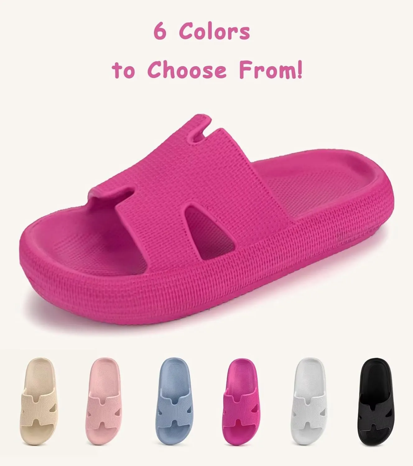 Cubufly Cloud Slides for Kids丨Boys Girls Shower Slippers Slip on Sandals丨Non-Slip Open Toe Pillow Slippers Sandals丨Quick Drying Summer Beach Pool Shoes