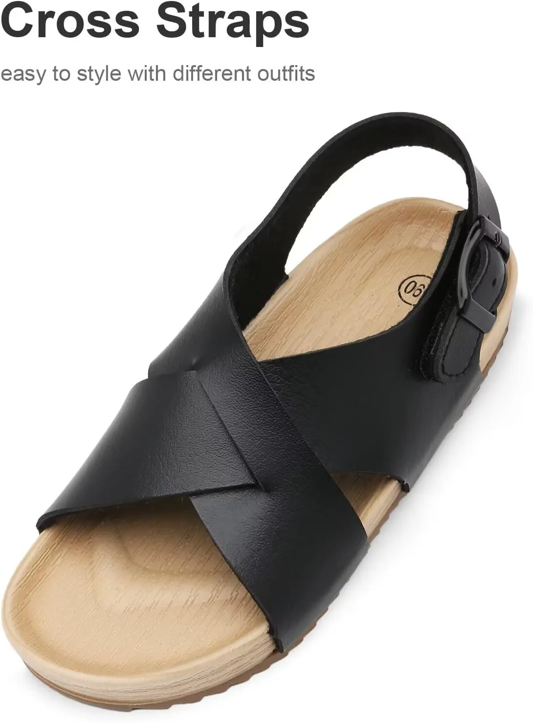 Cubufly Kids Sandals Cross Strappy Open Toe Plat Girl Boy Summer Shoes for Indoor and Outdoor Use Toddler/Little Kid/Big Kid