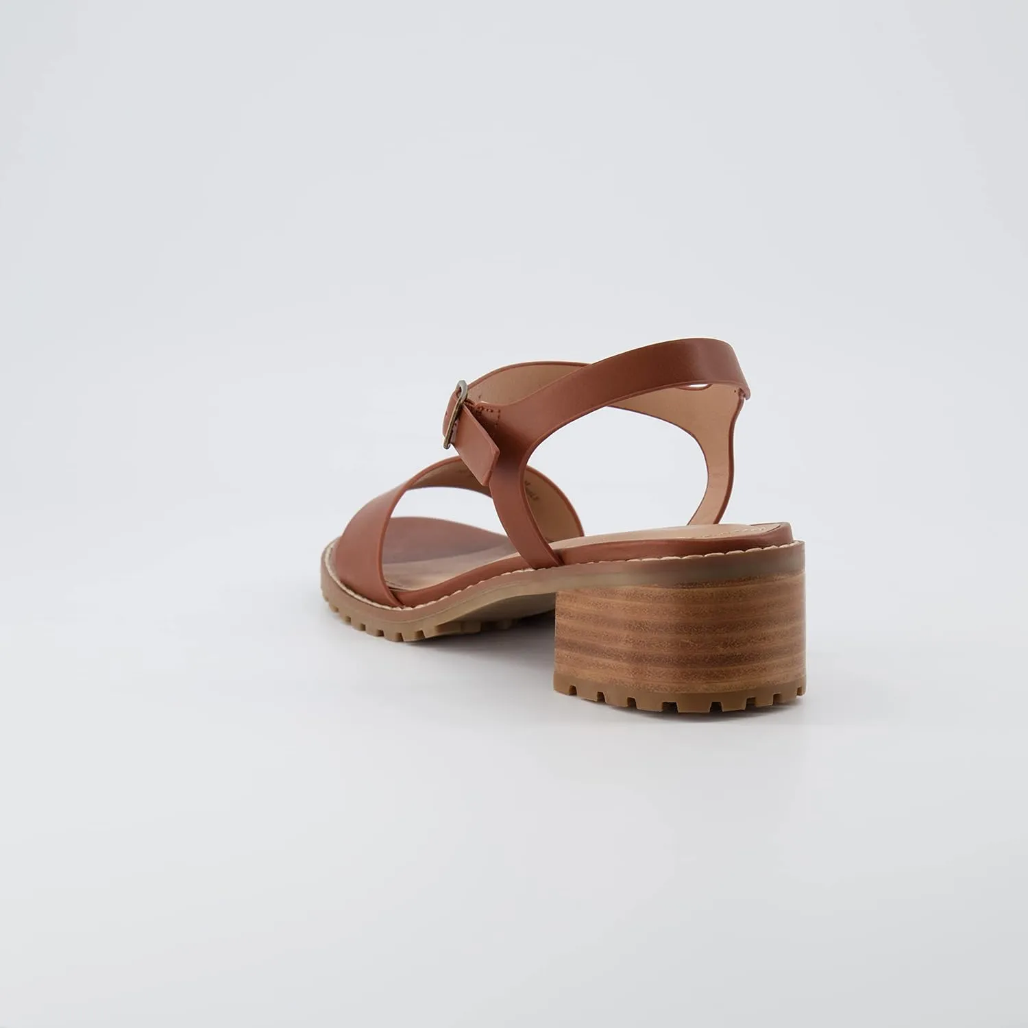 CUSHIONAIRE Flynn one band block heel sandal  Memory Foam, Wide Widths Available