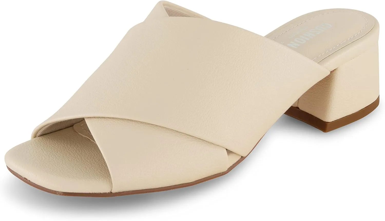 CUSHIONAIRE Garland cross band block heel sandal  Memory Foam, Wide Widths Available