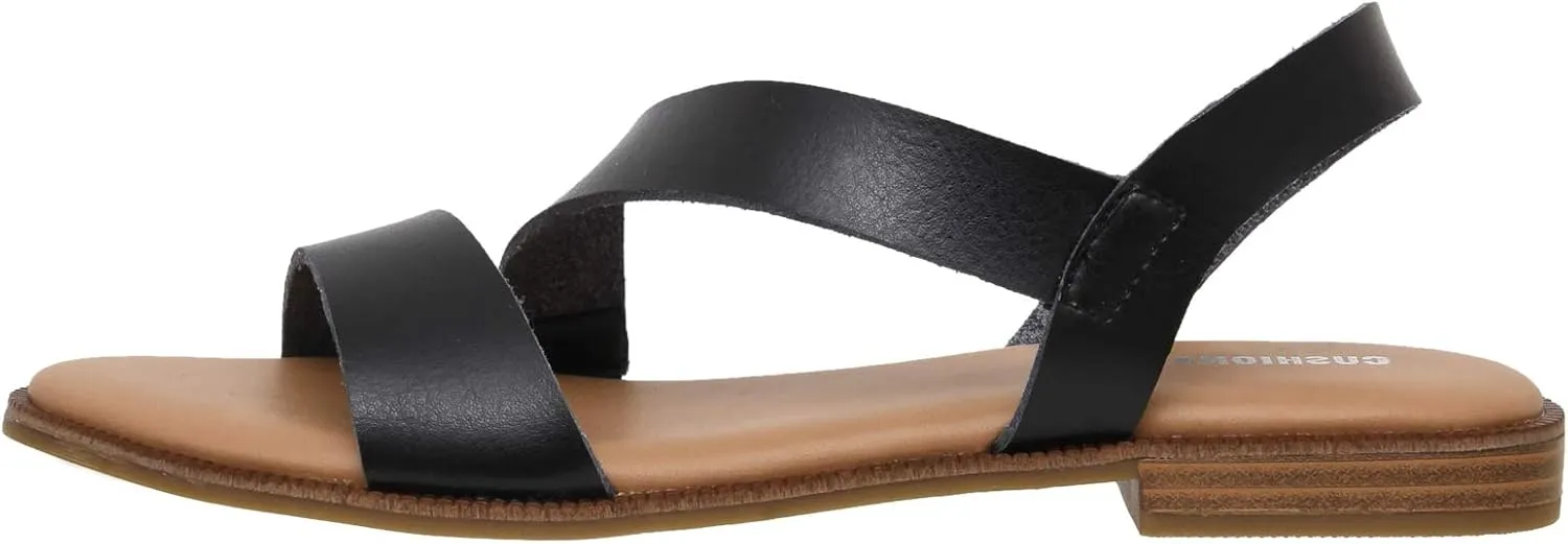 CUSHIONAIRE Women's Lido asym slingback sandal  Memory Foam