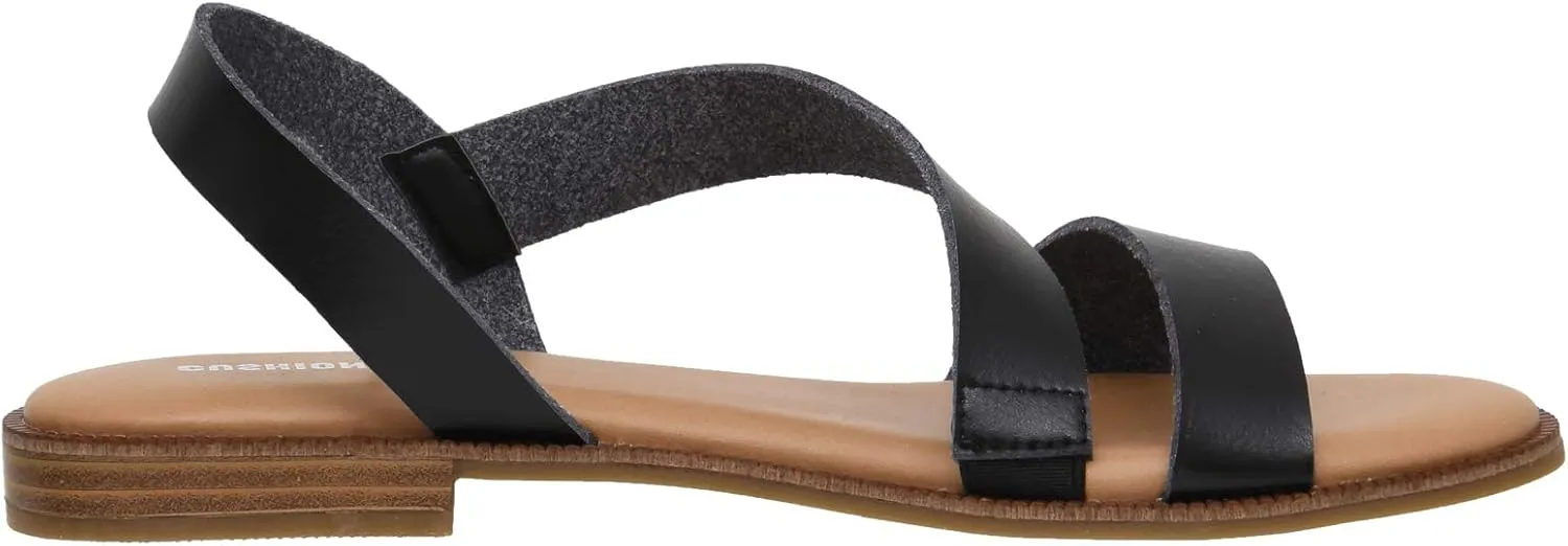 CUSHIONAIRE Women's Lido asym slingback sandal  Memory Foam