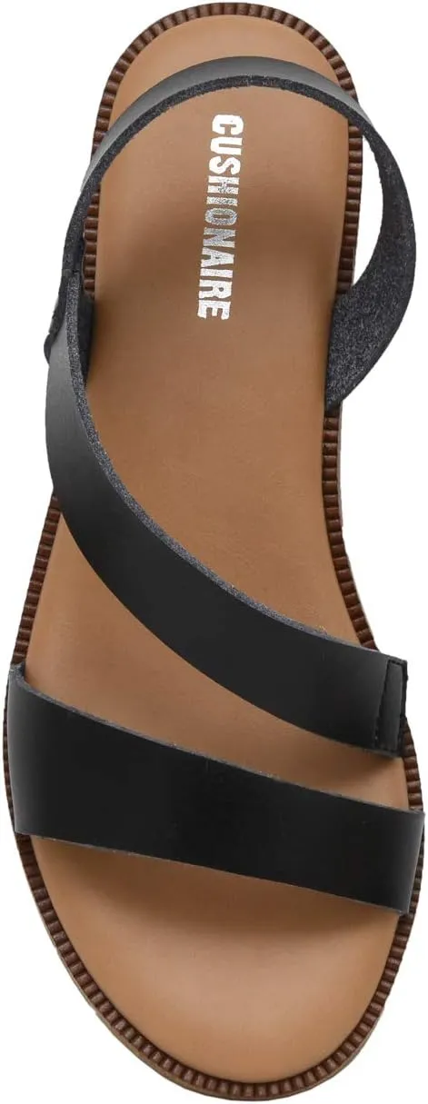 CUSHIONAIRE Women's Lido asym slingback sandal  Memory Foam