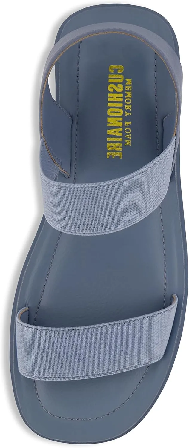 CUSHIONAIRE Women's Pilar stretch platform sandal with  Memory Foam