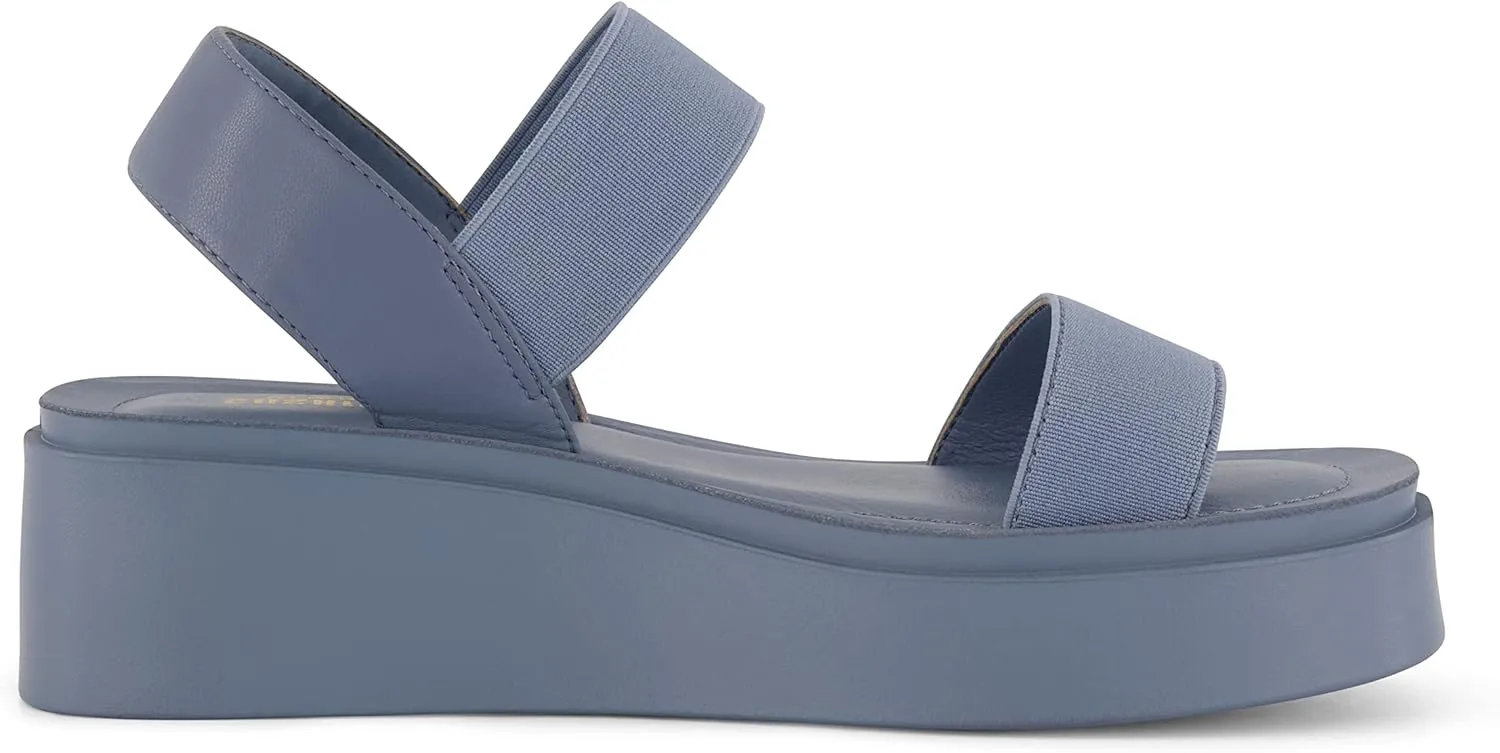 CUSHIONAIRE Women's Pilar stretch platform sandal with  Memory Foam