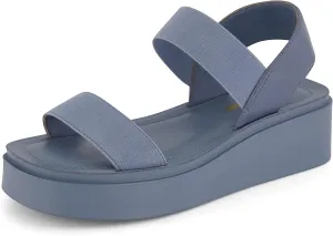 CUSHIONAIRE Women's Pilar stretch platform sandal with  Memory Foam