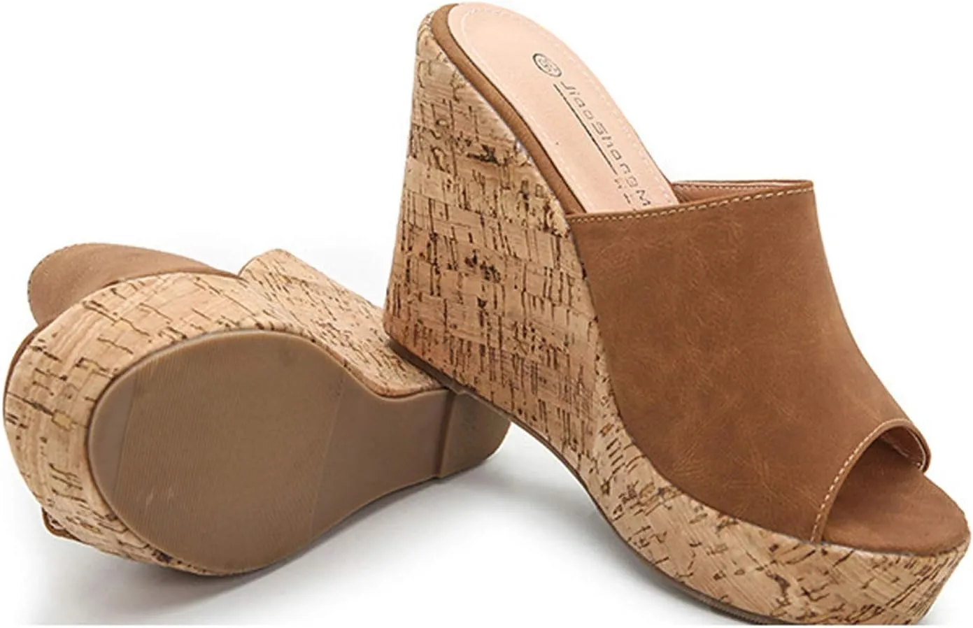 CYNLLIO Women's Summer Slip-On Sandals Wedge Platform Slipper Open Toe Sandals Outdoor Dress Heeled Sandals