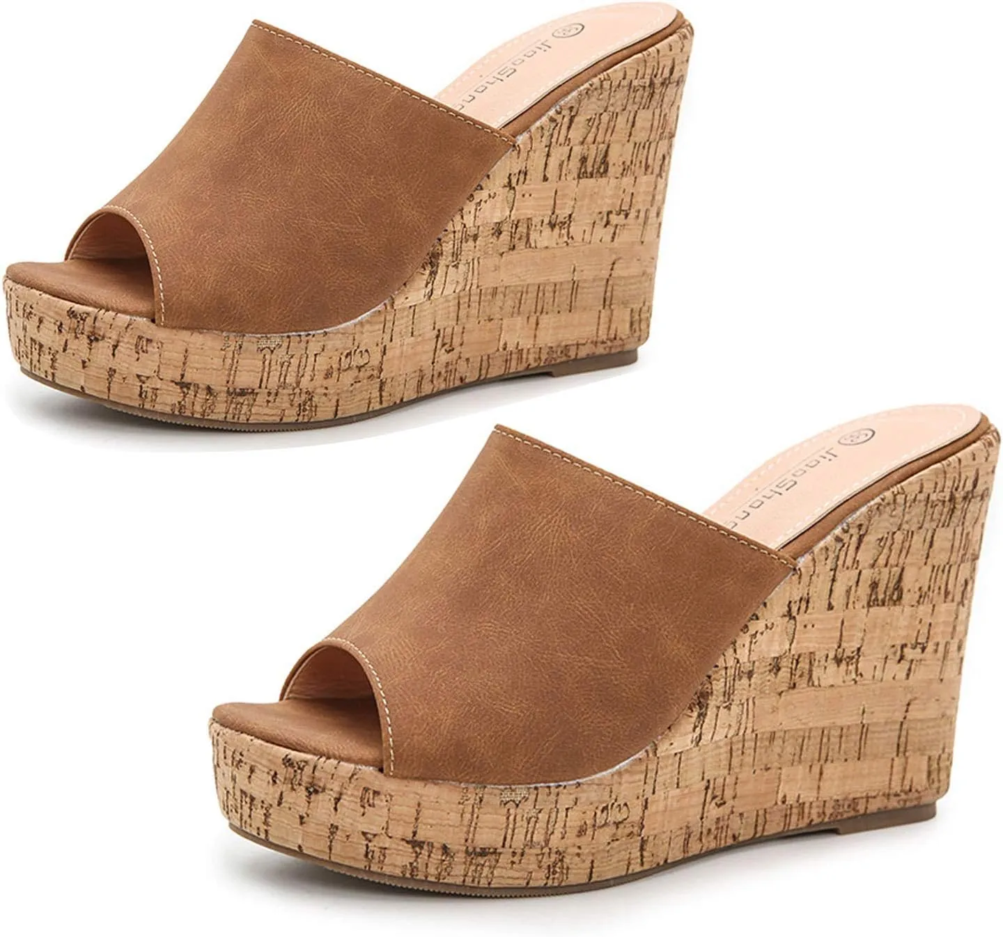 CYNLLIO Women's Summer Slip-On Sandals Wedge Platform Slipper Open Toe Sandals Outdoor Dress Heeled Sandals