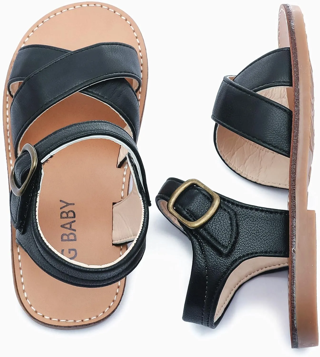 DADAWEN Girl's Summer Water Sandals Strappy Comfort Soft Flat Sandal (Toddler/Little Kid)