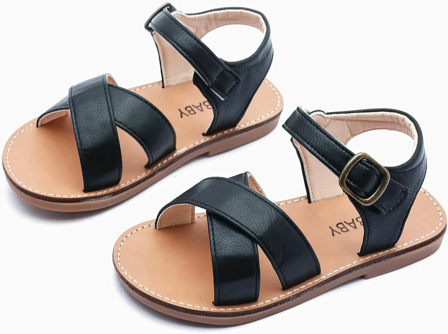 DADAWEN Girl's Summer Water Sandals Strappy Comfort Soft Flat Sandal (Toddler/Little Kid)