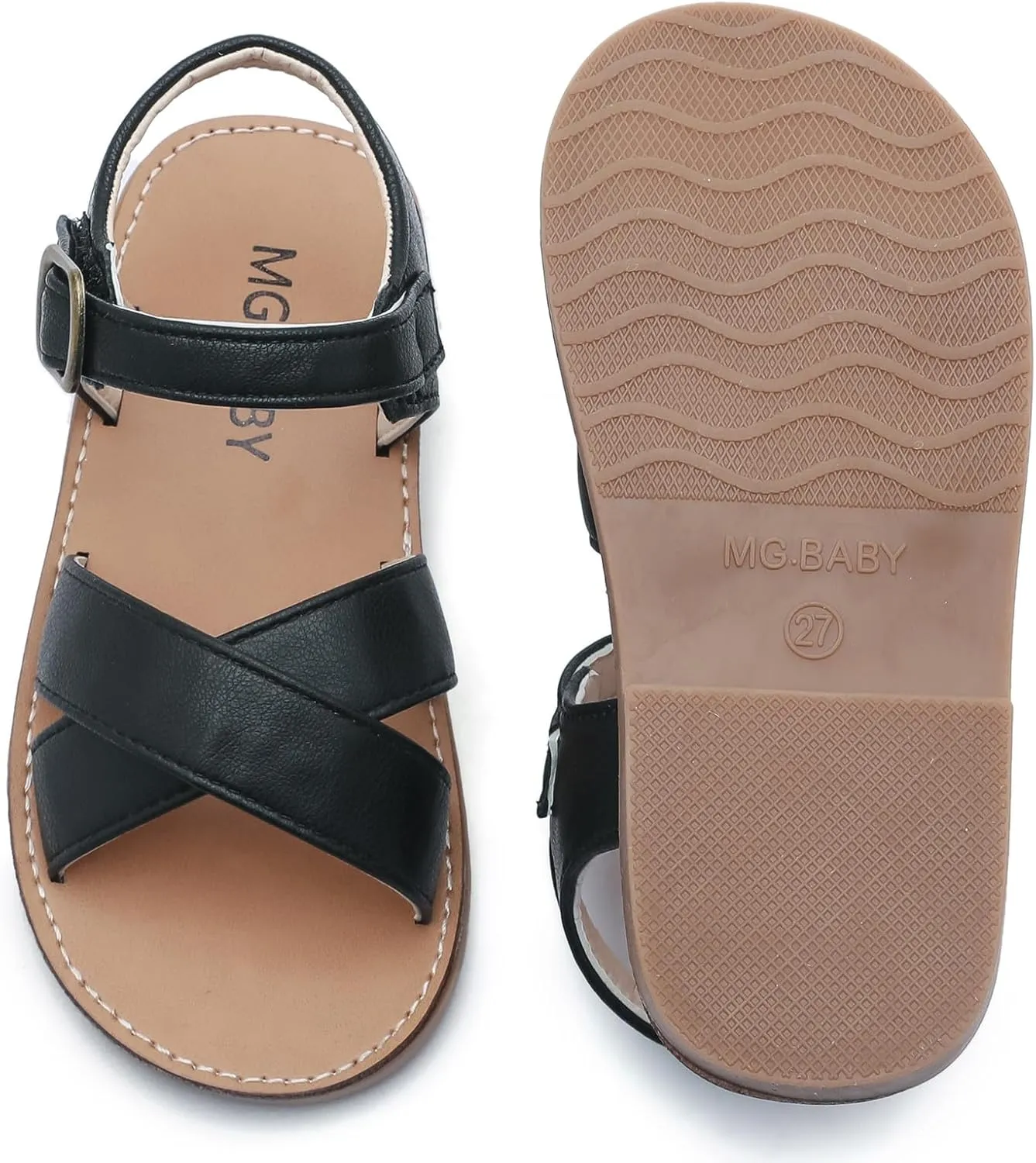 DADAWEN Girl's Summer Water Sandals Strappy Comfort Soft Flat Sandal (Toddler/Little Kid)