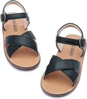 DADAWEN Girl's Summer Water Sandals Strappy Comfort Soft Flat Sandal (Toddler/Little Kid)