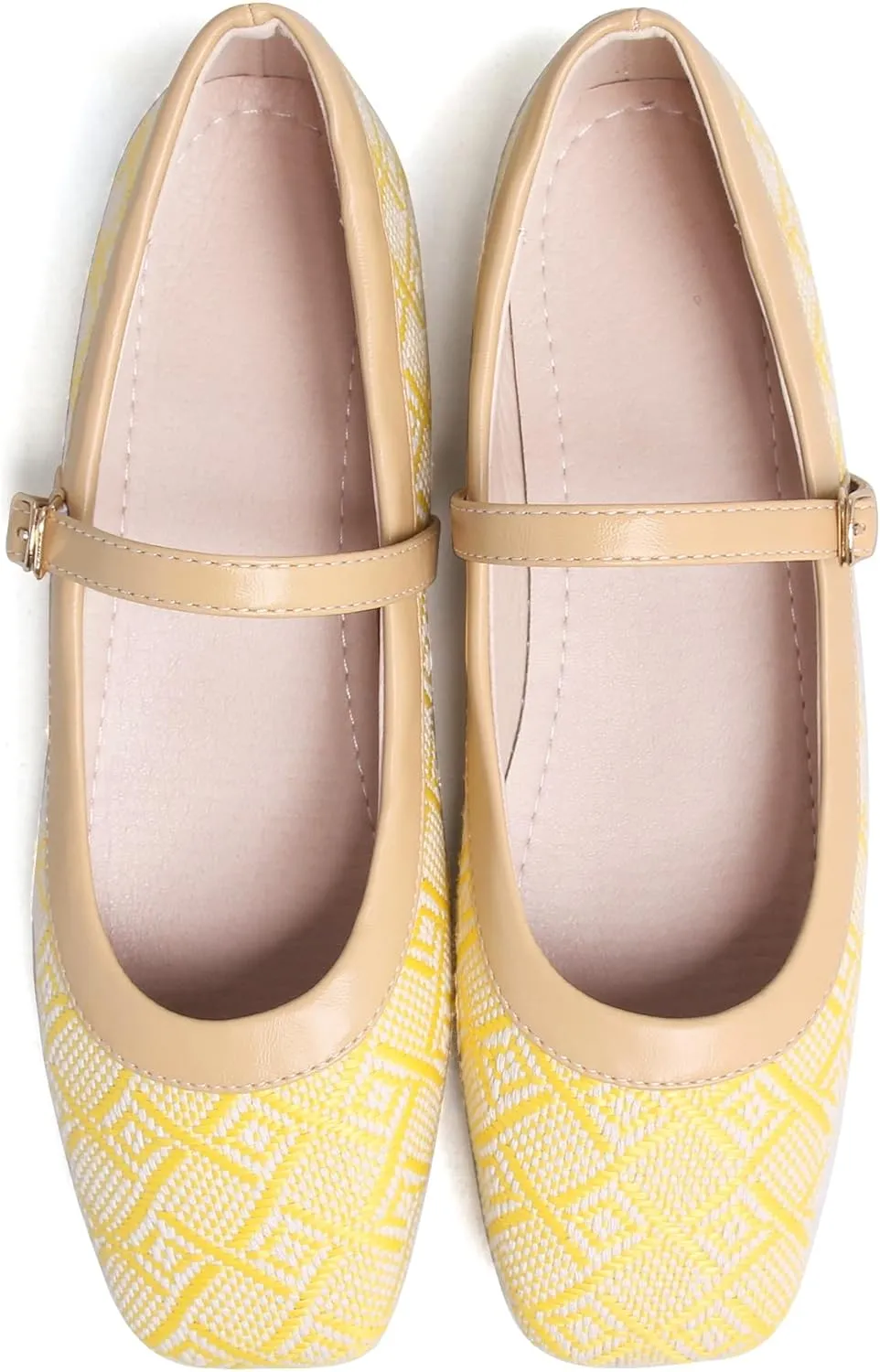 Dear Time Women's Vintage Mary Jane Shoes Ankle Strap Square Toe Flats Uniform Dress Shoes Ballet Flats