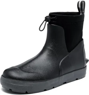 Deck Boots For Men Anti-Slip, Waterproof Ankle Rain Boots, Rubber Outdoor Fishing Footwear, Chelsea Garden Work Water Shoes, Size 6.5-12