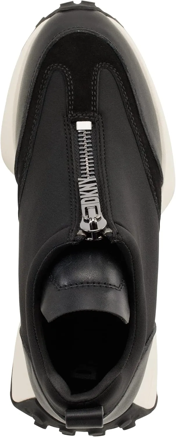 DKNY Women's Platform Mixed Material Slip-on Sneaker