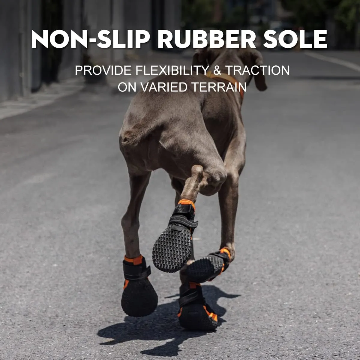 Dog Shoes for Large Dogs,Waterproof Dog Boots for Summer Hot Pavement Winter Snow,Anti-Slip Rubber Dog Booties Paw Protector for Outdoor Walking Hiking (Black,2.55")